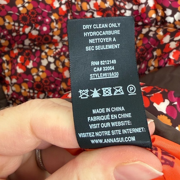 Anna Sui Anthropologie Pop-Pourri Posies Floral Puffer Coat Large - Picture 8 of 12